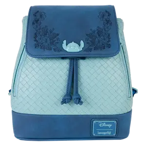 Stitch Embroidered Floral Drawstring Mini Backpack
