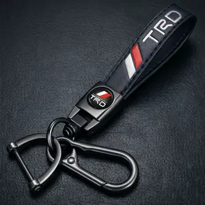 Luxury Genuine Leather Keychain Wristlet, Premium Toyota TRD Car Interior Accessory, Ideal Gift Option charms key protection case