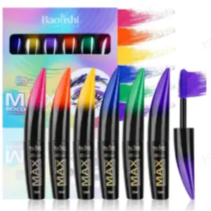 6-Color Mascara Set, Long-Lasting Volumizing & Curling Formula, Smudgeproof Waterproof Cosmetic Makeup Essentials for Women