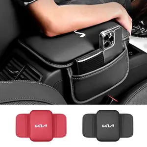Leather Car Armrest Cushion Storage Box Cover Pad Mat, Fits Kia Kn K2/k3/k5/kx3 Sportage Cerato Optima Soul Rio, Auto Accessories