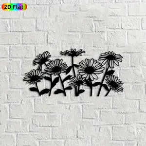 1pc Daisy Metal Wall Art, Delicate Daisy Statue Mural, Ideal Gift for Easter, Thanksgiving, Flower Decor Enthusiasts, Rust-Resistant Metal Wall Decor Wall Sculptures, Perfect for Garden Wall & Fence, Vibrant Outdoor Wall Decor Accent