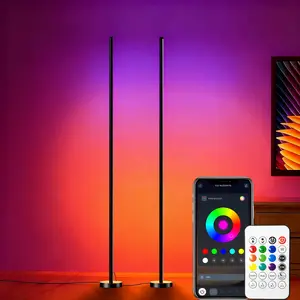 Rroetxi RGBIC Corner Floor Lamp – Smart Bright LED Tall Lamp with App & Remote Control, Color Changing with Music Mode & Timer, Perfect for Living Room, Bedroom & Parties tiktokshopspringglowup, Room Decor, Household Items Decor, Led Lights