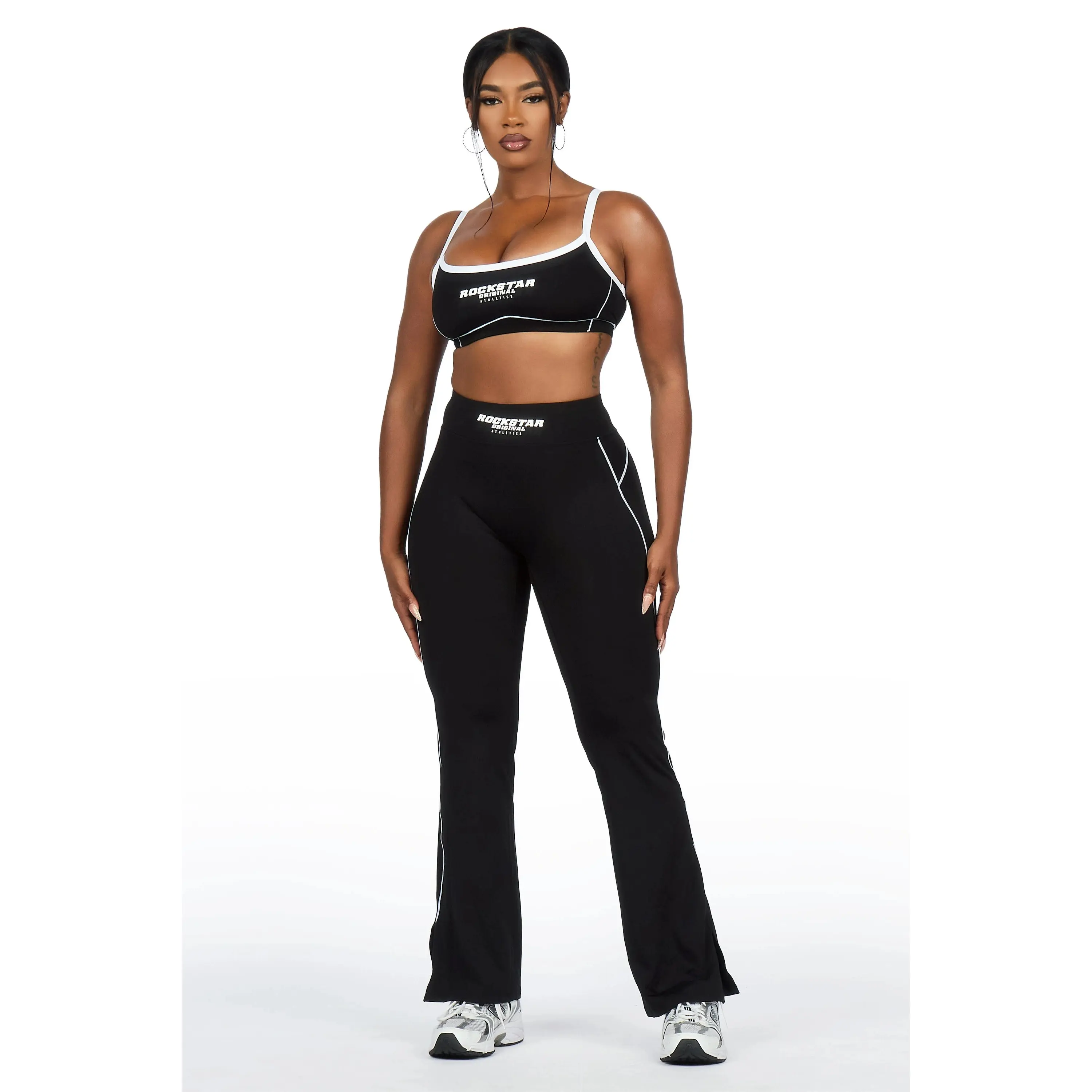 Keilana Black Active Flare Pant Set