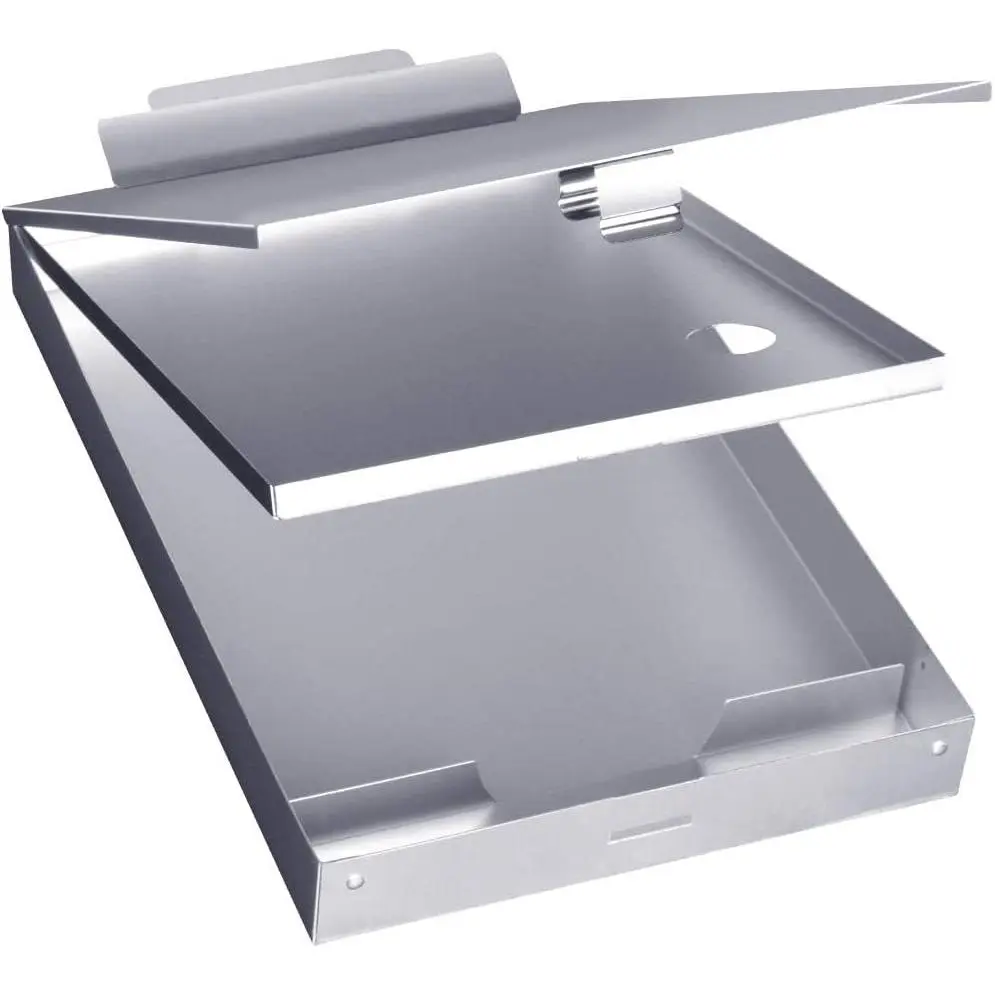 Sunnyclip Metal Clipboard with Storage,  Three-Tier Box Clipboards,Binder Form Holder with High Capacity Clip, for Worksites,Management,Office Business Professionals,14 x 9 x1.5 inch