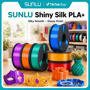 SUNLU SILK PLA+ 3D Printer Filament, 1KG, 1.75mm, Multi-Pack Bulk Combo, Glossy Finish, for Artistic & Craft Projects, No