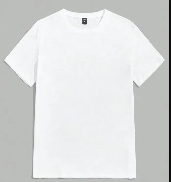 White Short Sleeve T Shirt, Minimalist Solid Color Tee for School Work Travel
