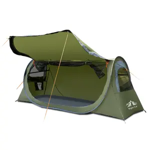 Night Cat 1-Person Tunnel Tent - 87" L x 29" W x 31.5" H, Waterproof Polyester Fabric, Instant Easy Setup, Compact Pack, Lightweight Portable, Windproof, Beach/Camping Use, Porch Door, Fits Camping Cot (Cot Excluded), Father's Day Gift Idea, Lightweight P