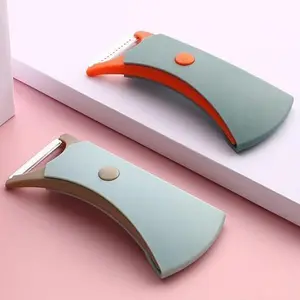 2in1 Multifunctional Peeler for Fruits & Vegetables - Dual Sharp Stainless Steel Blades - Rotating Shaft, Double-Sided Pivoting Blade (orange) heavy duty rust resistant all one corer effortless vegetable salad slicer cucumber lemon