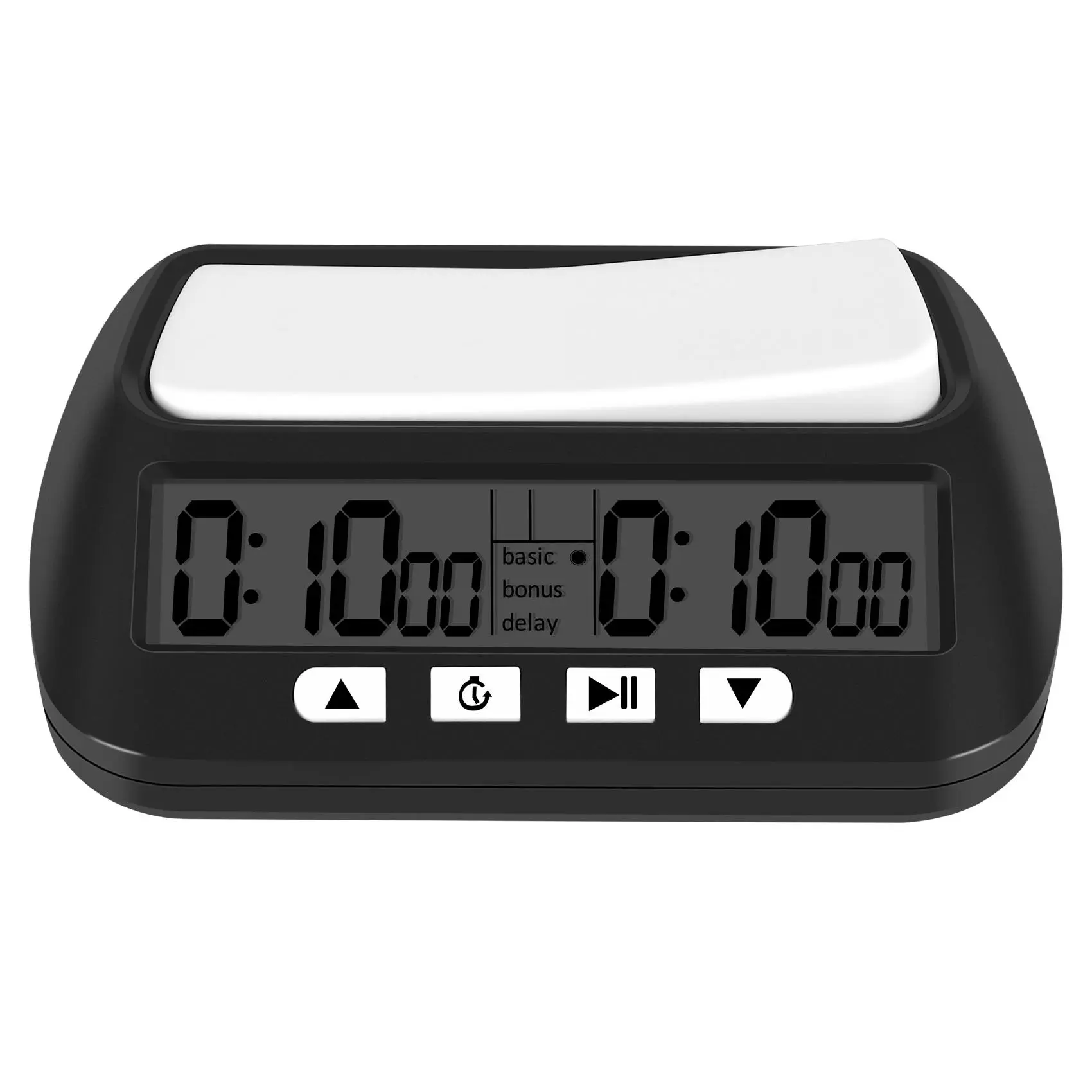 Professional Digital Chess Clock, Compact Eco-Friendly Plastic Game Timer with Electronic Count Up/Down Function, Large Display, and Alarm, Digital Alarm Clock, Abs, No, Batteries