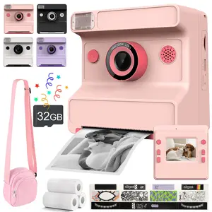 Kids Instant Print Camera for Boys and Girls, 1080P Dual Lens with  Taking Photos And Printing Immediately, Perfect Gift for Beginners, Supports Timelapse and Selfie Modes, Including Stickers And A Portable Bag