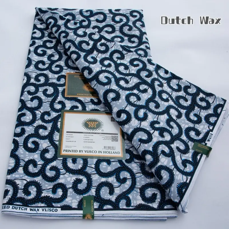 Ankara Dutch Wax Fabric - Printed by Vlisco in Holland - Unique Patterns and Designs - Ideal for Clothing and Home Decor