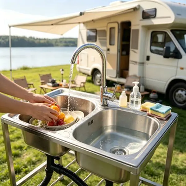 Stainless Steel Prep & Utility Sink, Free Standing Outdoor Sink | Dual Bowl Commercial Kitchen Sink, 2 Compartment for Restaurant, Kitchen, Outdoor