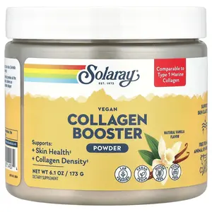 Solaray Vegan Collagen Booster Powder, Natural Vanilla , 6.1 oz (173 g)