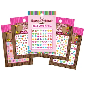 Piggy Paint 5 pack Nail Art Sticker Set for Kids, Hearts, Blossom, Sweetie, Flower Designs Sheet for Creative Manicures
