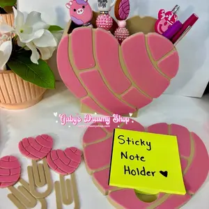 Concha Pen Holder, Concha Sticky Note Holder, Desk Decor, Mexican Concha Desk Decor, Paper Clips, Concha Desk Decor
