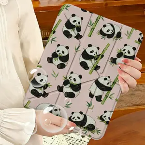 Y-Shaped iPad Tablet PC Case with Pen Holder, Panda Bamboo Pattern, Elegant Scratch-Resistant Design, Ideal for Work, Travel, Home, Tablet Accessories