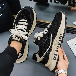 2025 spring new men's shoes thick sole anti-slip wear increase daddy shoes fashion all casual fashionable shoes for men
