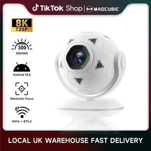 Magcubic 2026 Soccer-Themed Mini Projector, Portable Projector With WiFi 6 and Bluetooth 5.4, 8K Support, Auto Keystone, 180° Rotatable, Android 14 Smart Projector For Movie Home Theater HY300F #SummerWins #DealsForYouDays Football summerwins