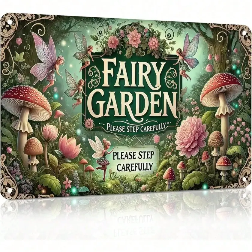 Vintage Aluminum Garden Panel Retro Wall Decoration Home Gardening Gift Aluminum Plaque Outdoor Patio Art