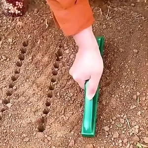 12-Teeth Handheld Seed Planter, Plastic Garden Seed Dibber with Ergonomic Handle, Uniform Hole Punching Tool for Vegetable, Flower & Herb Seeds, Ideal for Garden Beds, Rows & Seed Starting – Save Time & Effort for Gardening