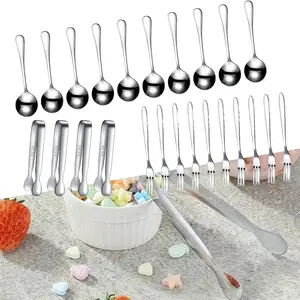 24Pcs Stainless Steel Cutlery Set, Including Forks, Spoons and Teaspoon, Dishwasher Safe, Mirror Polished, Suitable for Home Dining Room Hotel Party Wedding - Home Improvement. Sturdy Tableware Utensils