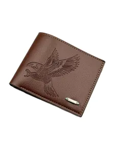 Trendy Eagle-Patterned Slim Soft Leather Men's Short Wallet - Business Fashion Wallet, Stylish Wallet, High Aesthetics, Bestseller, New Style, Plump Design