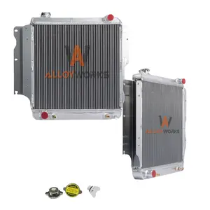 AlloyWorks 3 Row Aluminum Radiator For 1987-2006 Jeep Wrangler TJ YJ 4.0 4.2L L6 Gas 23" H x 26" W