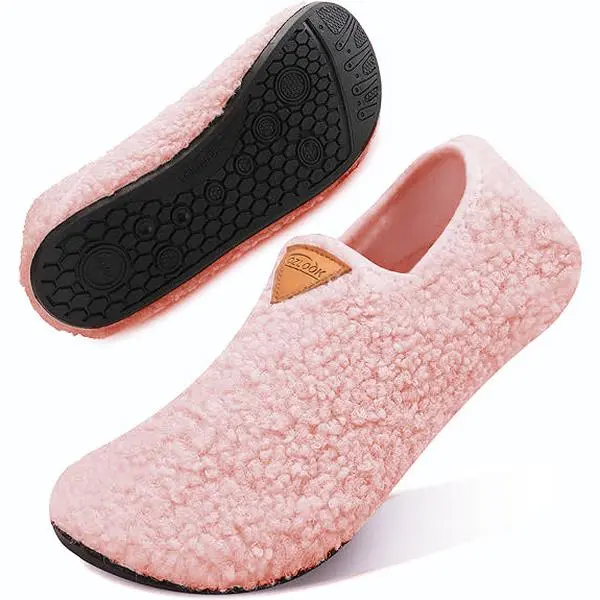 Unisex home slippers, slip-resistant design, indoor/outdoorslip-on style, portable home/travel/hotel slippers, winter-warmfootwear, comfortable slip-on design