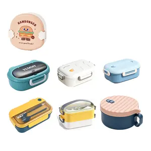 7packs Cute Cartoon Lunch Boxes for Adults & Kids, 1100ML BPA-Free Reusable Meal Containers , Durable Portable Bento Boxes for Office, School & Outdoor