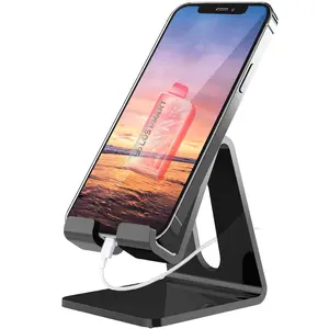 Losst Maray Full Kit Dual Folding Cell Phone Stand, Fully Adjustable Foldable Desktop Phone Holder Cradle Dock - Anti-Slip Base, Convenient Charging Port, Fits All Smartphones For Apple Iphone 17 16 15 Samsung for Desktop & Bed Use, Smartphone