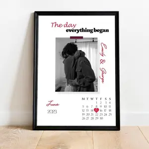 Custom Digital Couple Calendar and Photo, Couples Custom Gift, Personalized Couple print Valentine Day Gift (Unframed)