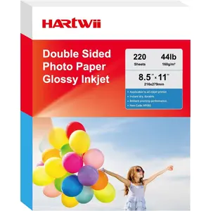 220 Sheets Double Sided Glossy Photo Paper 8.5x11 Letter Size 160gsm 44lb Inkjet Paper for Brochure Flyer Fits All Dye Ink Printers