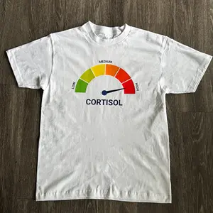High Cortisol Low Cortisol Funny Casual Cotton Heavyweight Short Sleeve Shirt