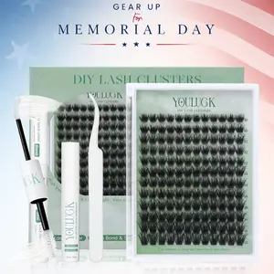 YOULUCK Moonlight DIY Lash Clusters Individual Lash Extensions Fluffy Waterproof Long-Lasting Lashes with Ultra-Thin Invisible Band Bond & Remover Lightweight 5D Handmade Quality