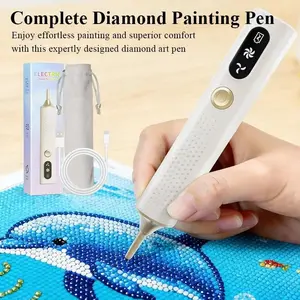 Electric diamond paintbrush, wireless suction cup diamond paintbrush, handheld, rechargeable, two adjustable suction modes, suitable for adults and children, complete with accessories, perfect gift, diamond painting tool.