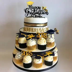 LaVenty cake shed cake topper gender reveal  2025 Graduation cake Toppers,Class Of 2025 Cupcake Toppers For Party Decoration 2025 School Grad Party Supplies Graduation Cap