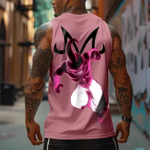Dragon Ball DBZ Majin Buu Unisex Summer outfits men streetwear 80s 90s graphic tees cotton Anime tank tops men gifts Fabric Menswear