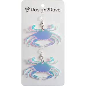 Iridescent Acrylic Crab Earrings