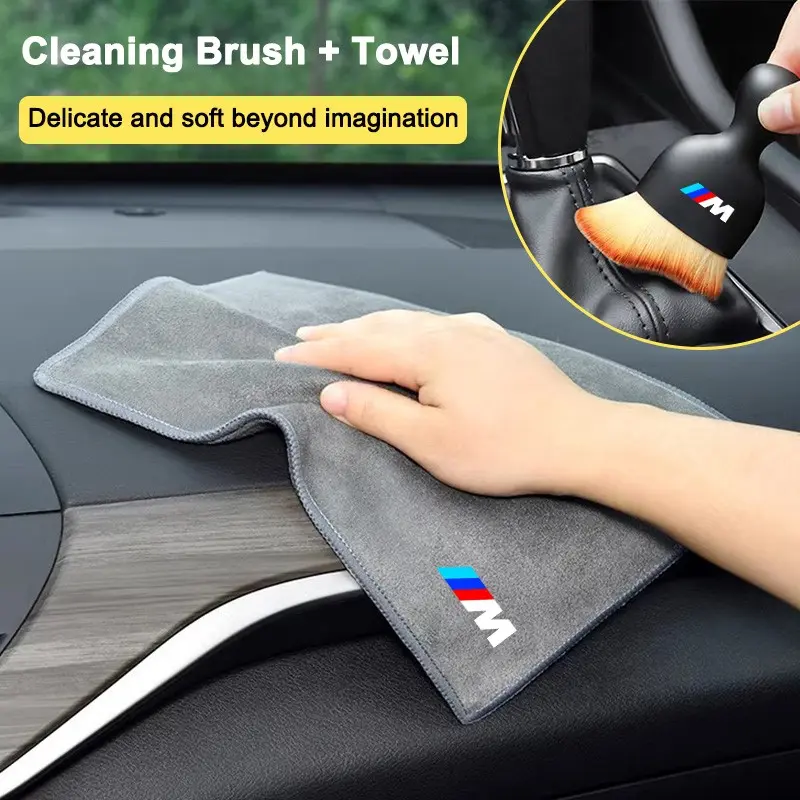 Bmw Microfiber Towel Car Cleaning Accessory Set, Compatible with M Series & Select Models, Durable Design for Efficient Detailing, Car Cleaning Brush, Detailing Products, Car Detailing Supplies