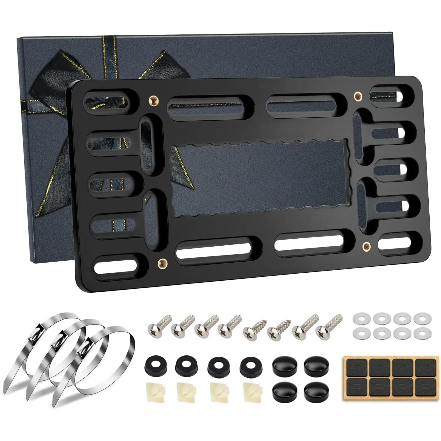 No-Drill Front License Plate Mounting Kit Universal Bracket Holder for Cars Trucks & SUVs with Stainless Steel Hardware Anti-Theft Screws & All-Weather Dur, Automotive, Vehicle, Rubber