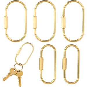 5-Pack Brass Key Ring -  Key Ring Screw Lock  for Labubu  Carabiner Carabiner  Clip for