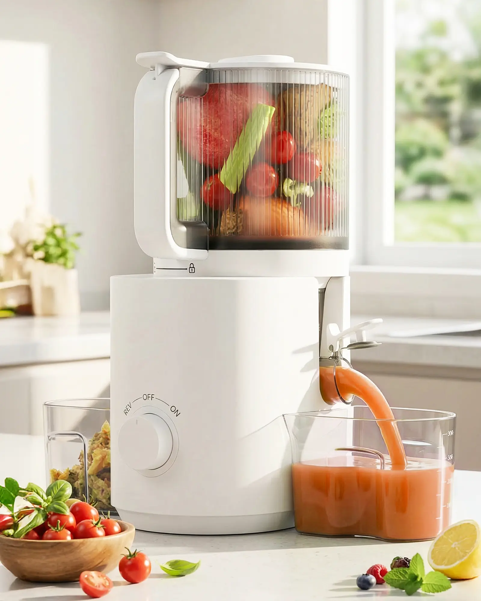 3-in-1 Masticating Juicer Machines, 7-inch Wide Feed Chute Cold Press Juicer or 6.5” Digital Touch-Screen ,Whole Fruit & Vegetable Juicing, Sorbet & Nut Milk Maker, Gift for Her & Him,Easy to Clean, 120oz Large Capacity