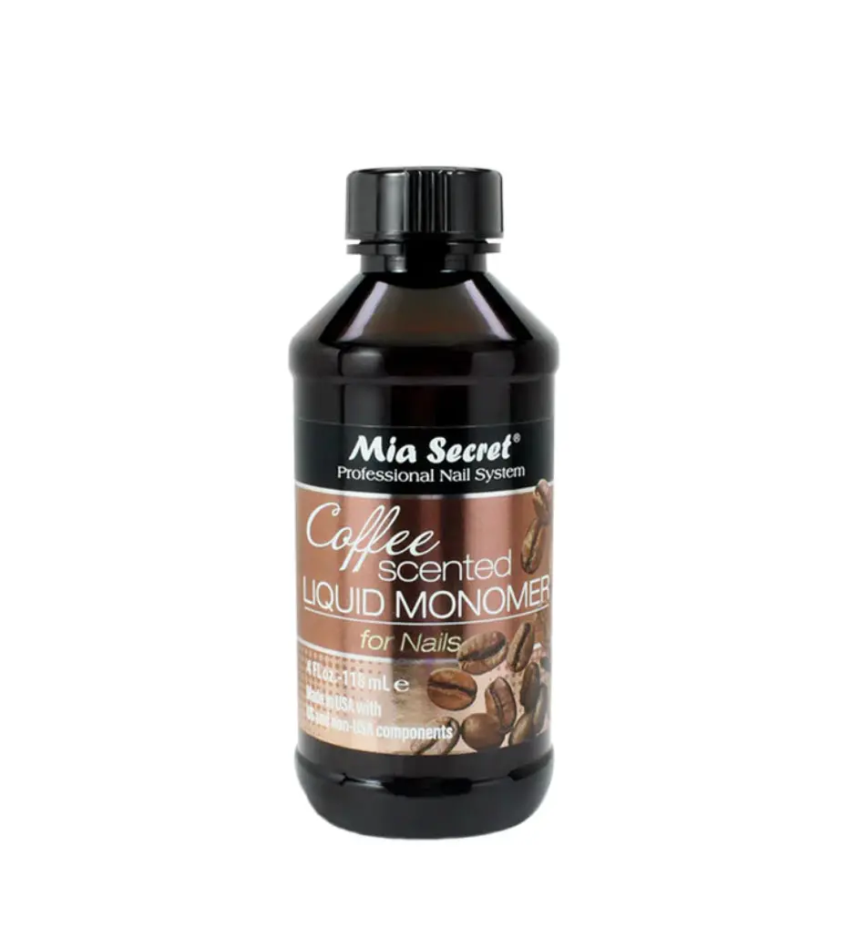 Coffee Scented Acrylic Liquid Monomer for Professional Nail Art | Odor Control Formula for Manicures, Nail Supply Bottle