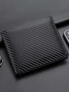 Men's Business Minimalist Carbon Fiber Pattern Short Wallet, Simple Style  Card Holder, Casual Trendy Versatile High-quality Daily Wallet, Durable Bifold Wallet