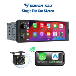 Eonon 6.36" Single DIN Car Stereo, Wireless CarPlay & Android Auto, IPS Touchscreen (1280x480), ST TDA7851 Amp, Backup Camera, Steering Control, Bluetooth 5.3, Jumpstart Sale - X3U