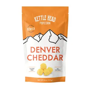 Kettle Head Popcorn Denver Cheddar – Savory Gourmet Cheddar Popcorn Snack, Hand Popped, Gluten Free, 4 oz