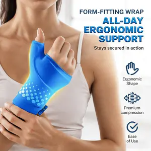Wrist Thumb Compression Sleeve, Cold Compress Therapy Wrap for Sports Wrist Pain Relief, Ergonomic Support Brace for Tennis, Golf, Weightlifting & Daily Use