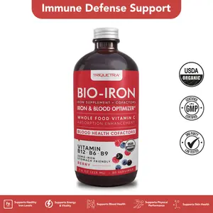 Liquid Iron Supplement | Organic Certified Berry Flavor – Boosts Vitamin C Absorption & Supports Healthy Iron Levels with Methyl B12, L-Methylfolate & B6 – 7.6 oz Healthcare Dietary