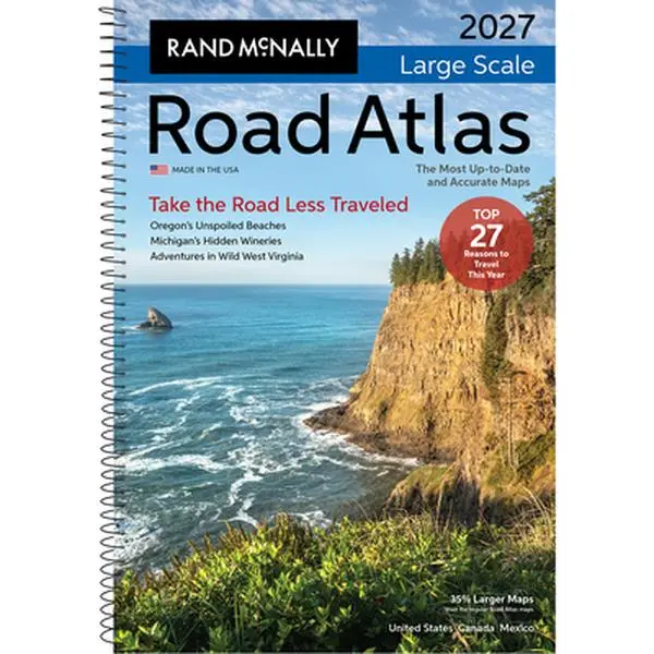 Rand McNally 2026-2027 Large Scale Road Atlas - Paperback New Edition with Expertly Crafted Journey Maps, 378 City Insets, Eye-Friendly Design, QR Codes, Brand-New Editorial Content for Education Use