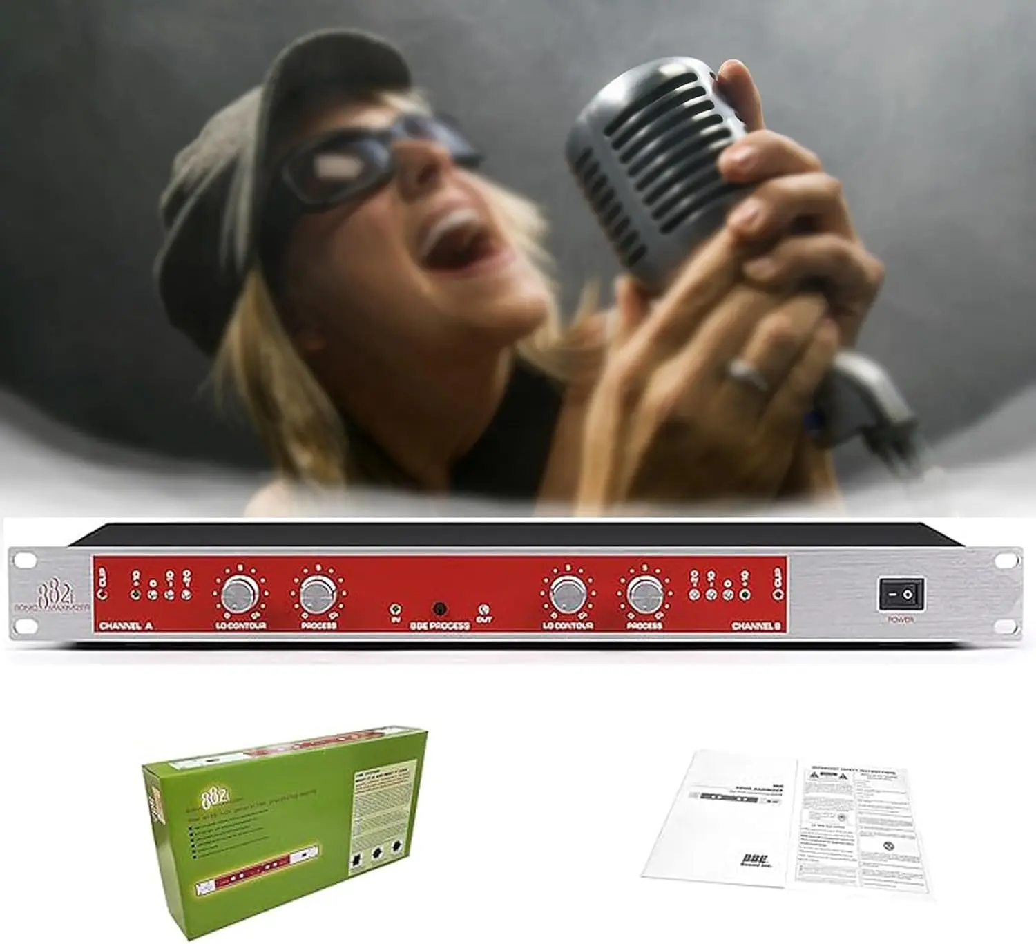 882I Professional Audio Enhancer - Sound Exciter Maximizer, Podcast Equipment Processor, Studio Mixer Vocal Effects Processor for House Karaoke, Stage Performances